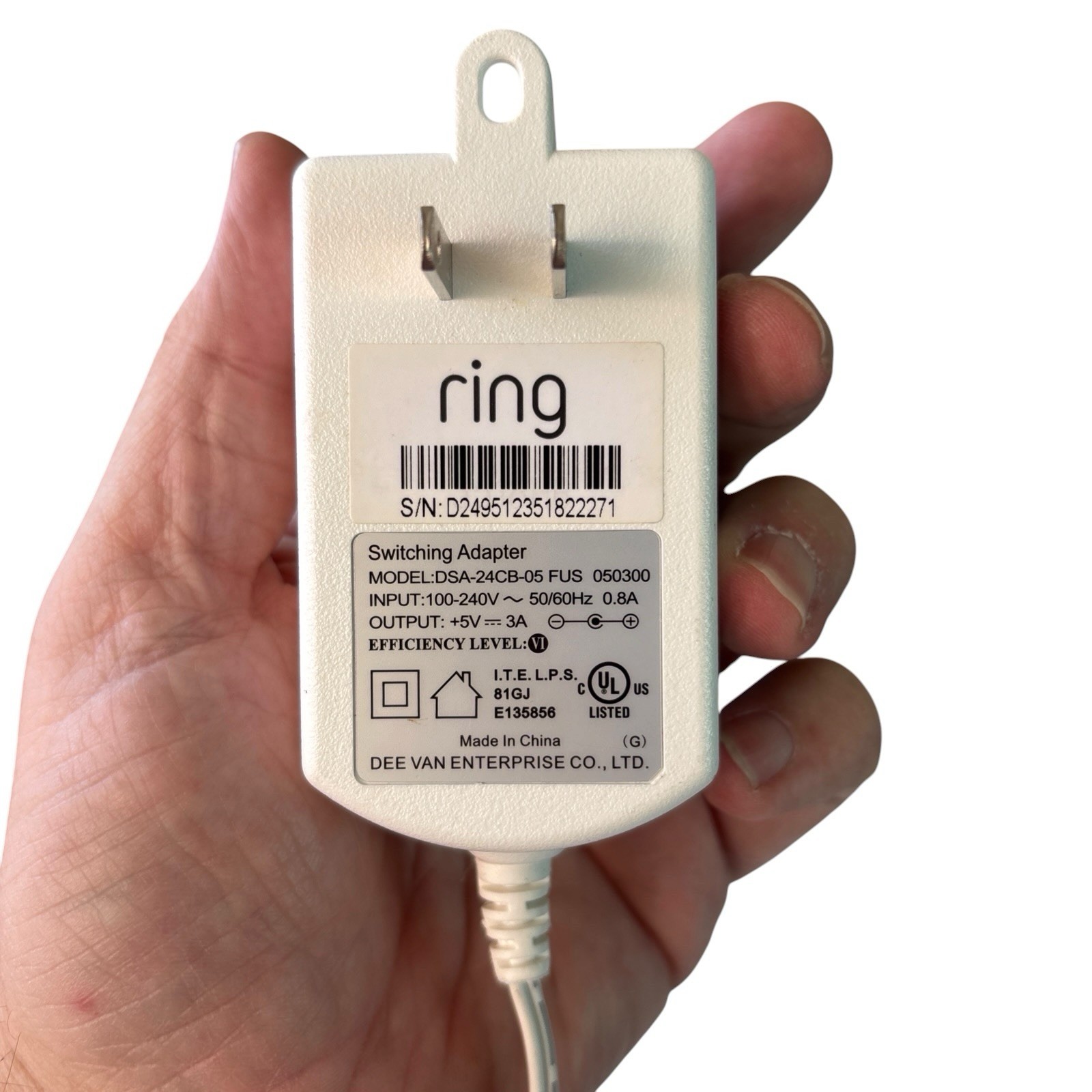Ring Alarm Base Station -1st Gen- White 4HB1S70EN0 with AC Adapter