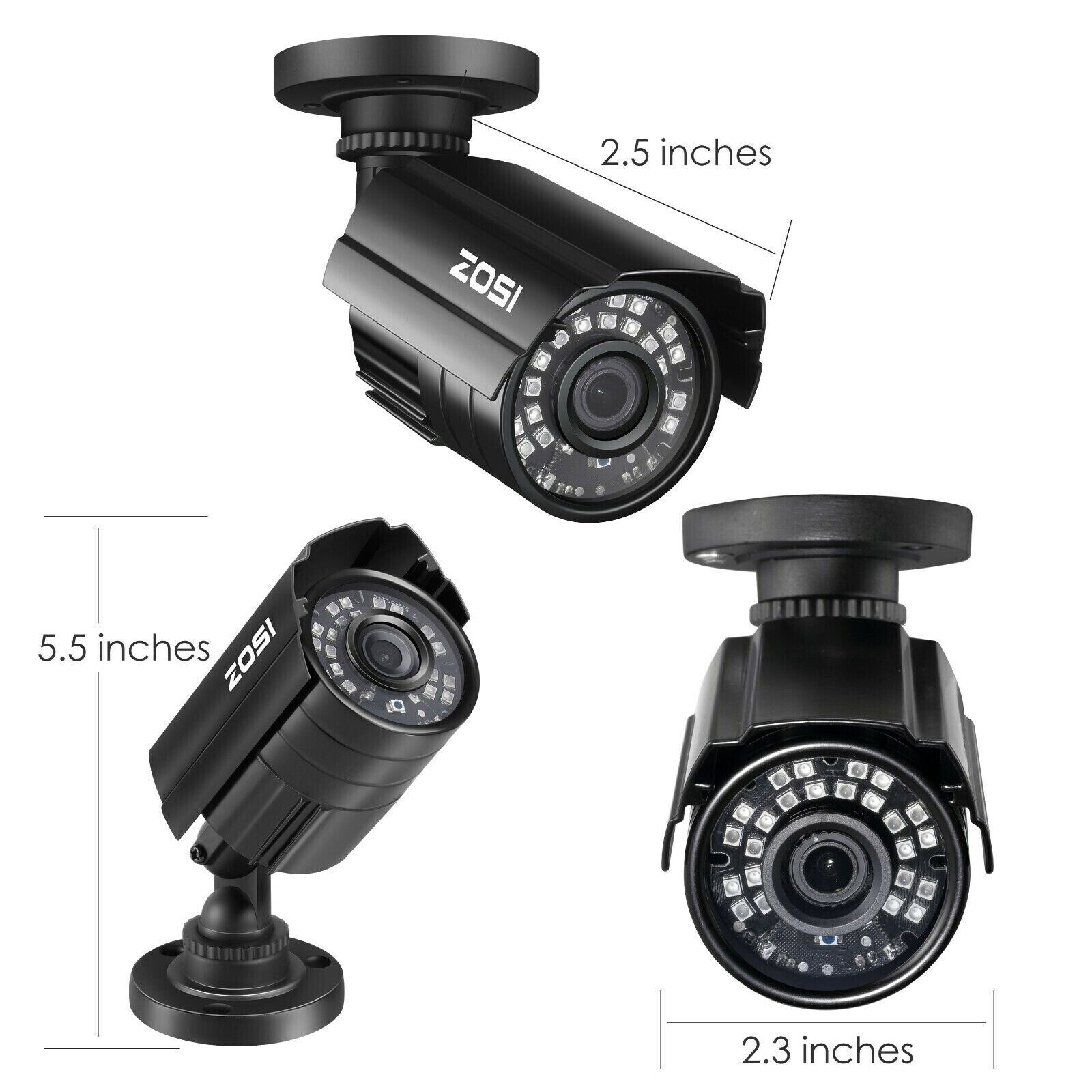 ZOSI H.265+ 8CH 5MP Lite DVR HD-TVI HD Outdoor CCTV 1080P Security Camera System