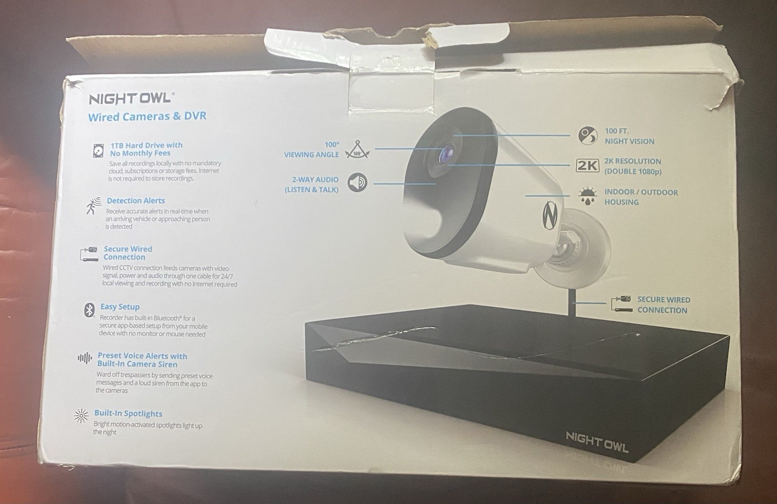 Night Owl FTD4-81-8L 12 Channel 8 Camera Wired 2K 1TB DVR Security System