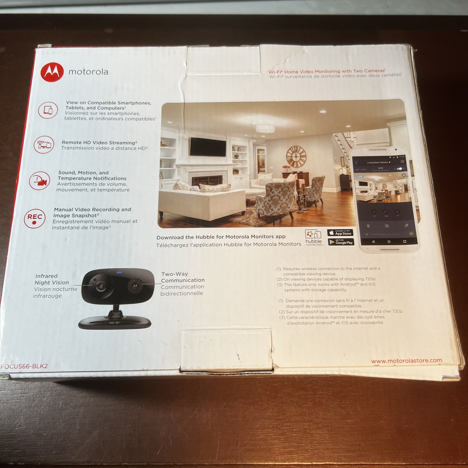 Motorola Focus66-BLK2 Wifi HD Home Video Baby Monitoring Security Cameras 2-pack