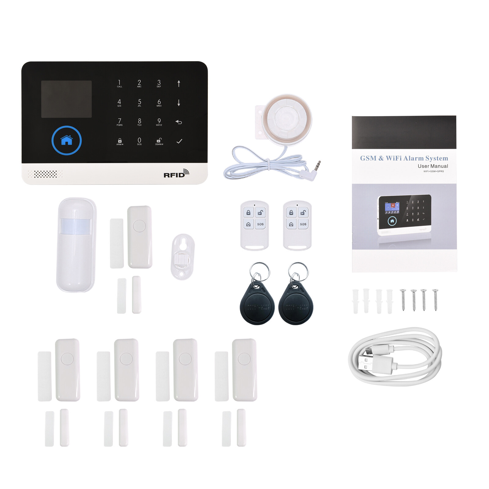 433MH Wireless WiFi GSM Home Smart Alarm Security System APP Remote Control C1R9