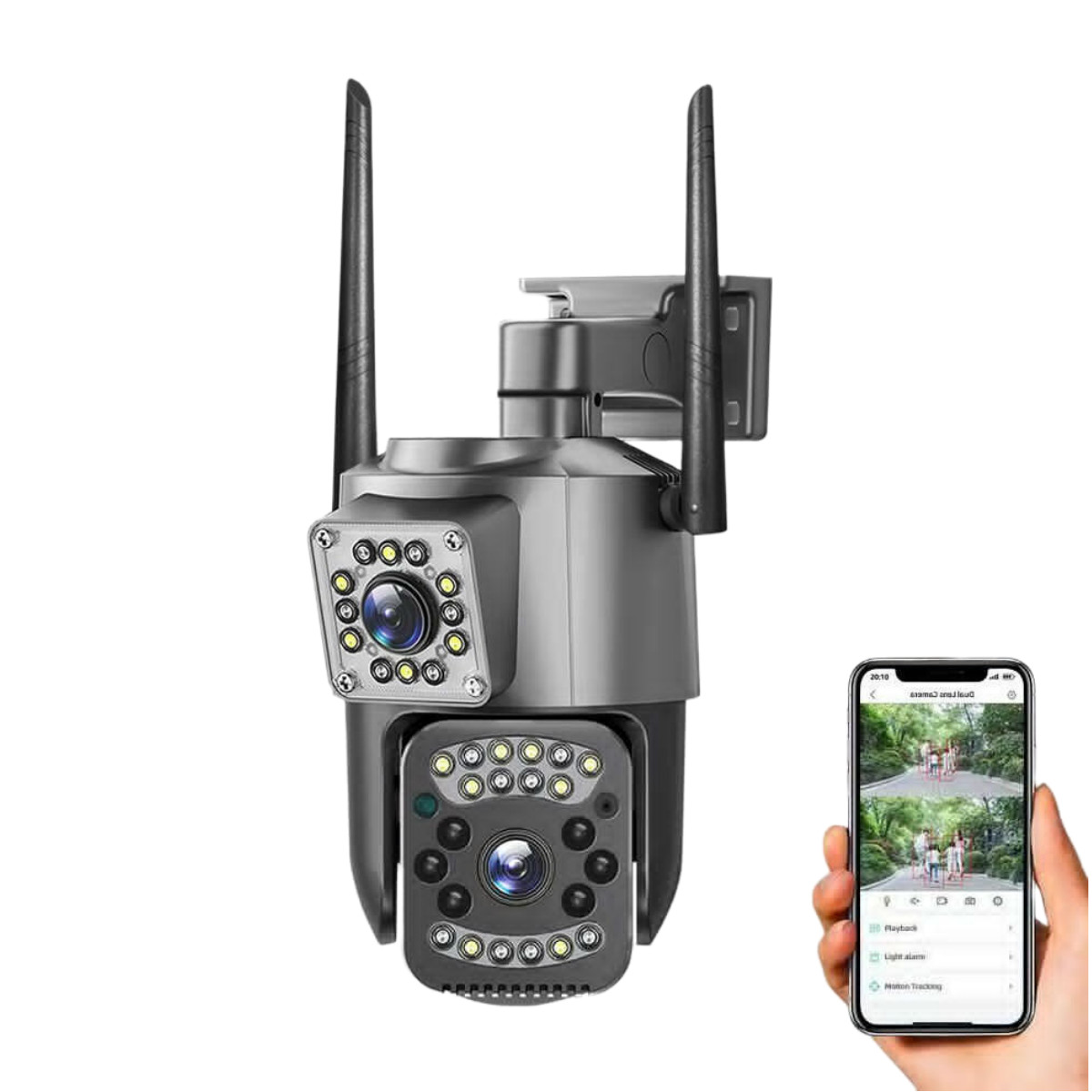 1~4PCS 4MP Dual Lens WiFi IP Camera Wireless Outdoor CCTV PTZ Security Camera US
