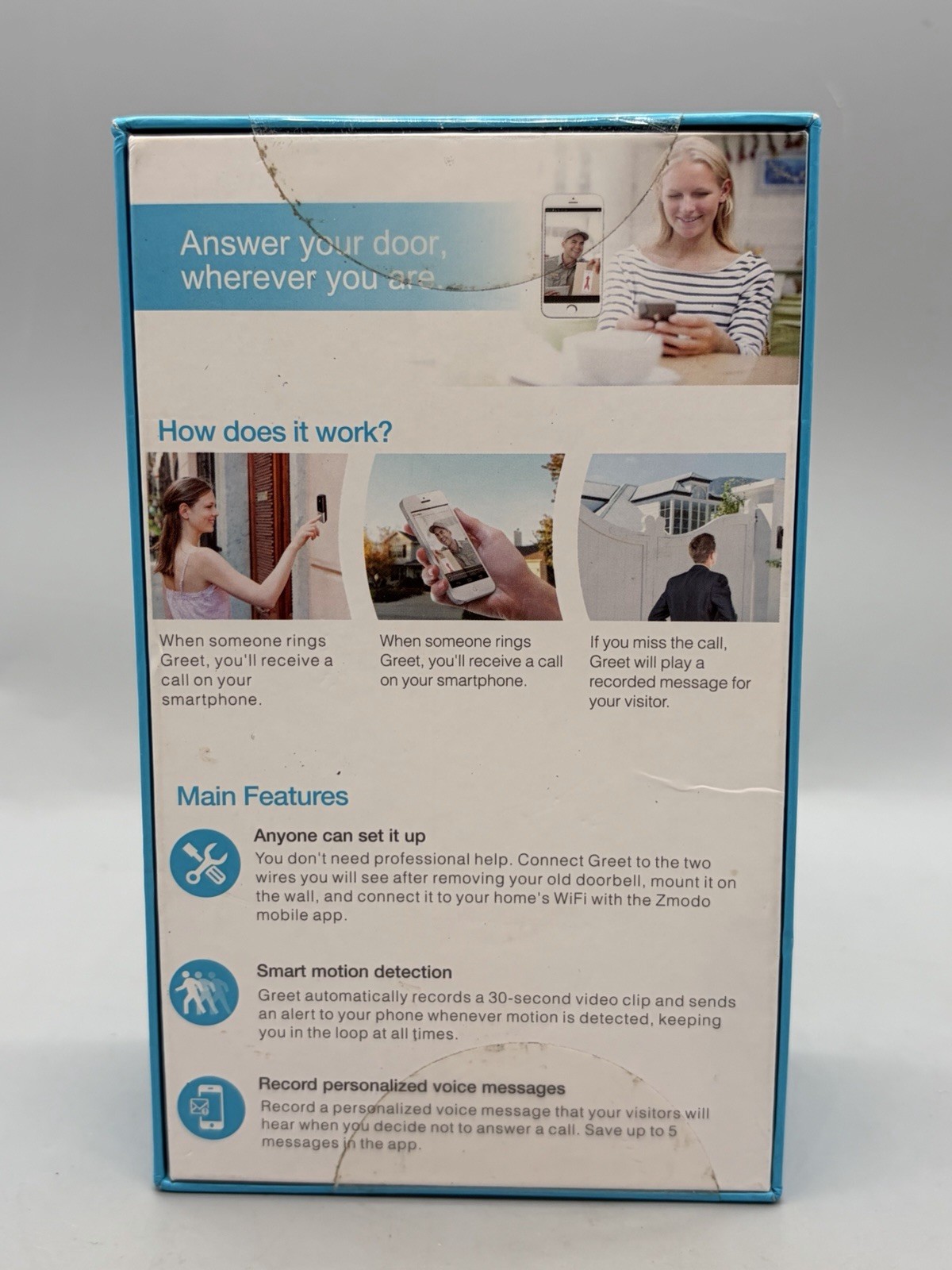 Zmodo Greet Smart WiFi Video Doorbell (ZM-SHD003B) – Sealed