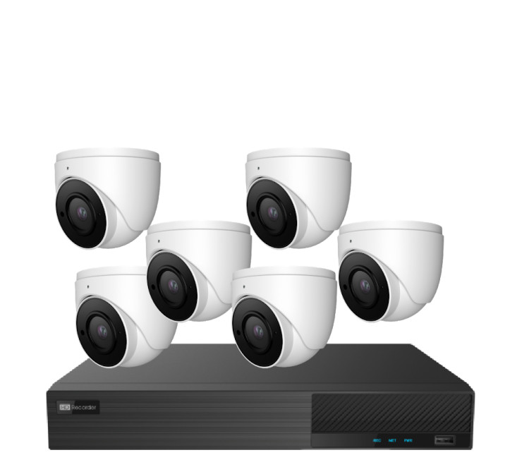 Titanium KitN4K86 8Ch 8MP(4K) HD NVR with 6 x 8MP(4K) Fixed IR IP Turret Cameras