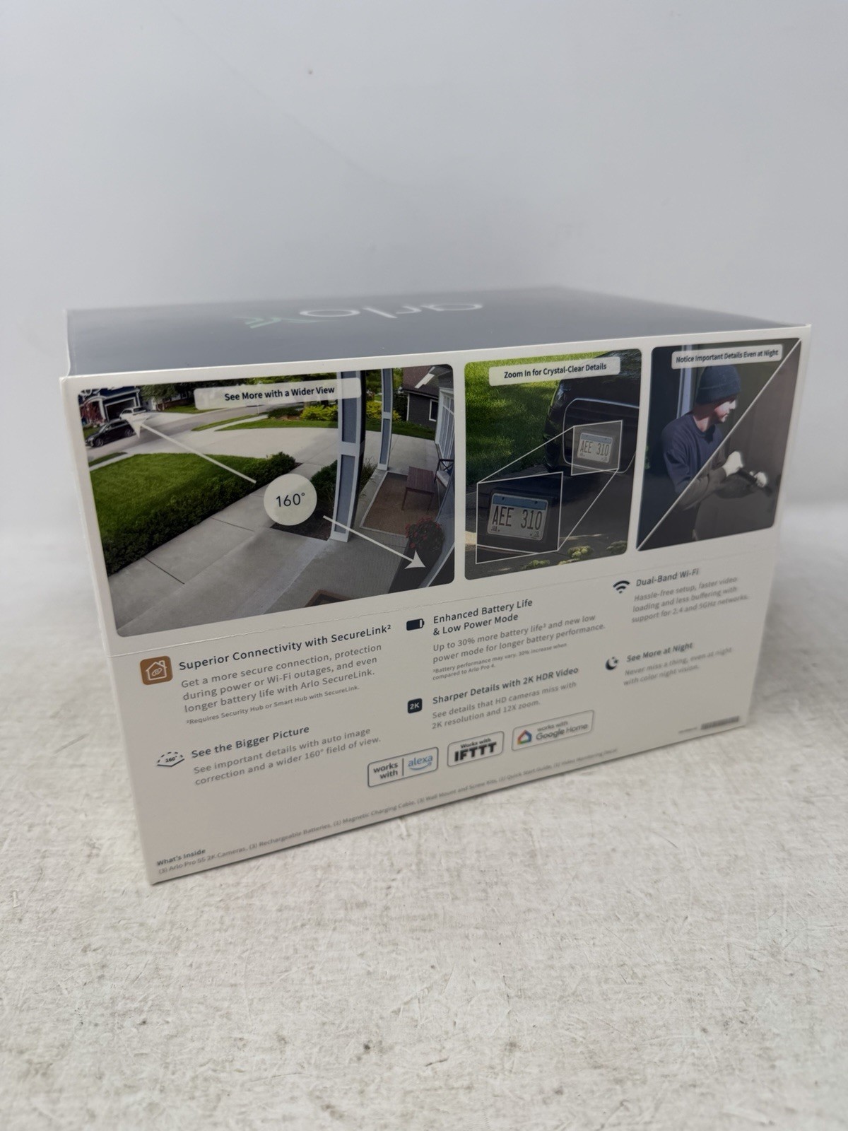 Arlo Pro 5S 2K Spotlight Camera, VMC4360B, 3 Pack, Black ?New Sealed?