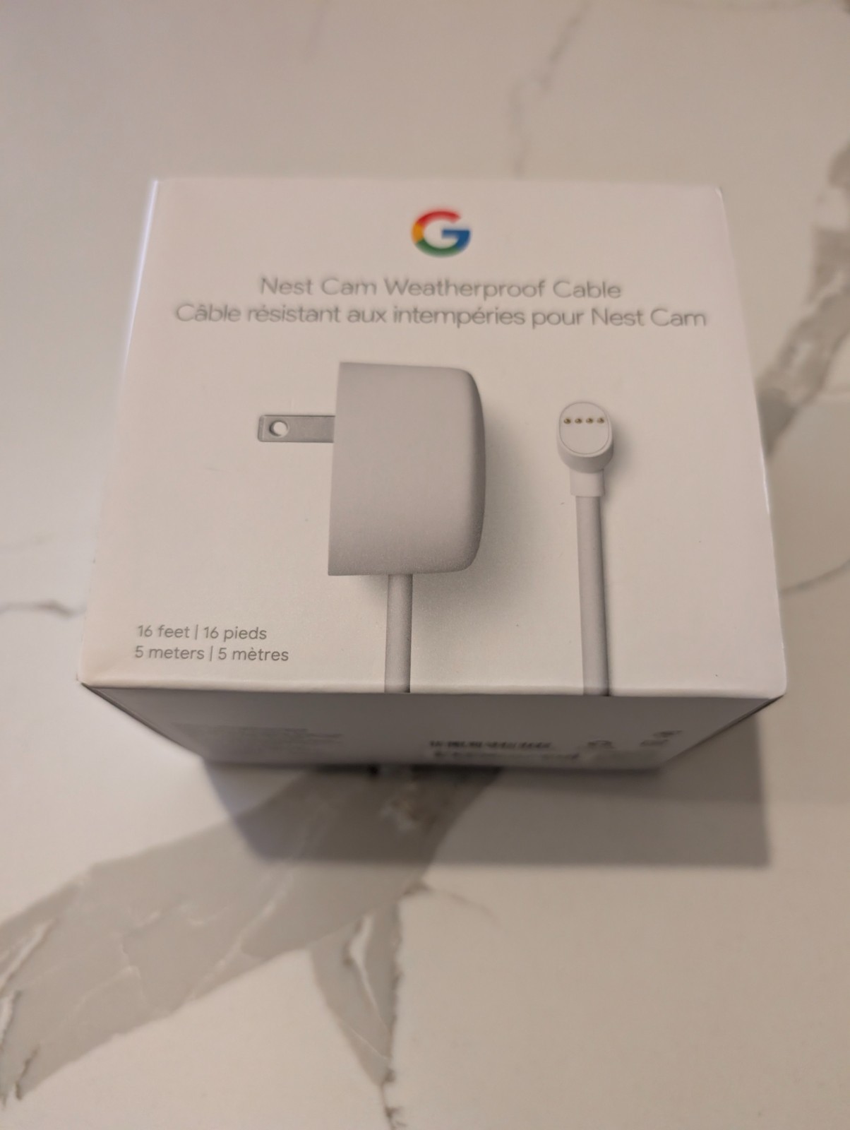 Google Nest Cam Weatherproof Cable for Nest Cam 16 feet- New and sealed