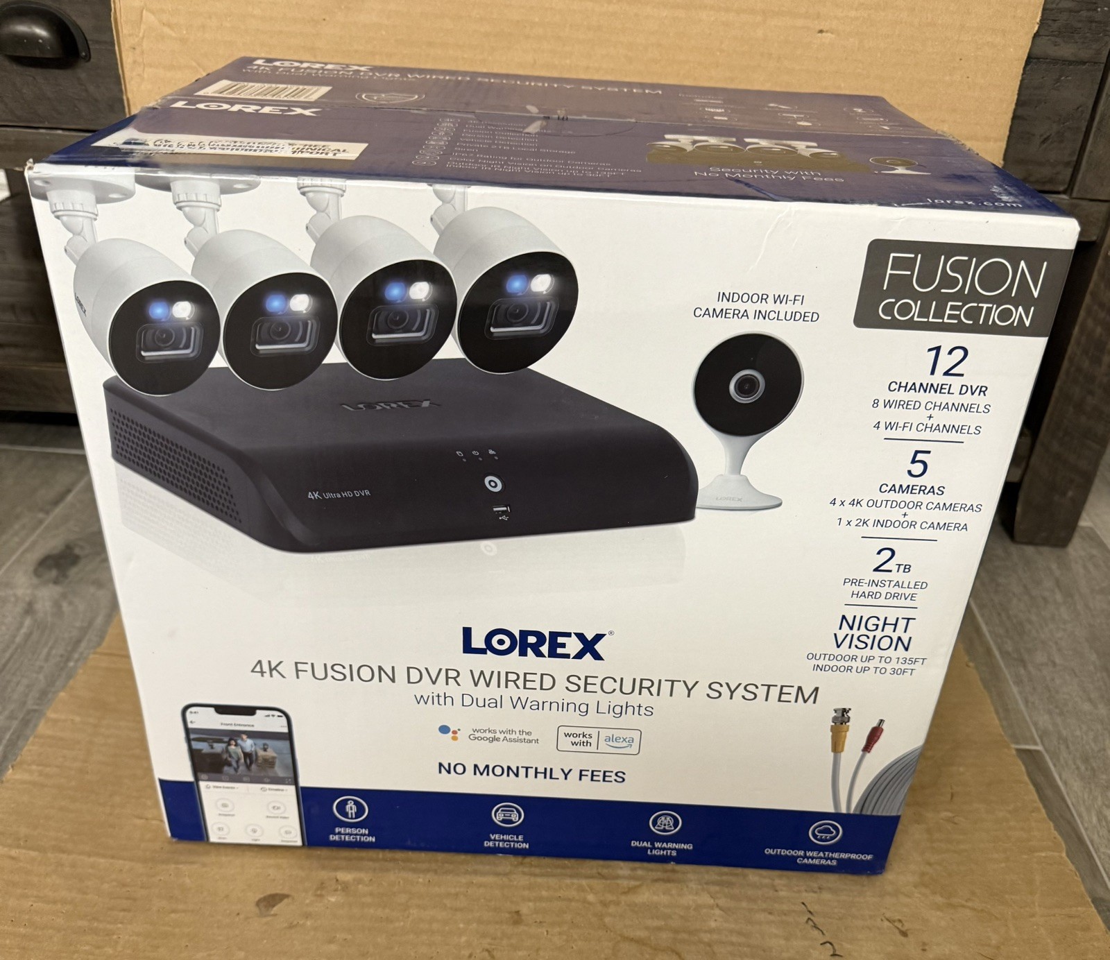 Lorex 12 Channel 4K 2TB Fusion DVR 5 Camera Security System