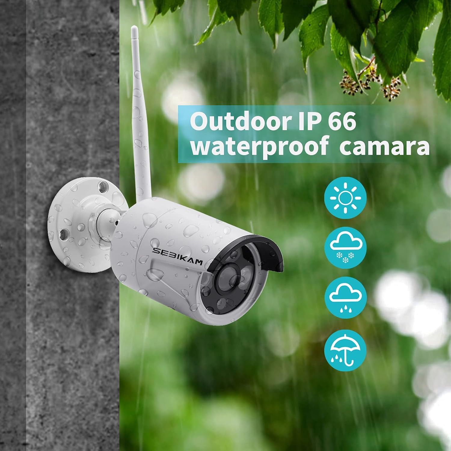 10.1″ Wireless Security Camera System with 4 HD Cameras & 2-Way Audio