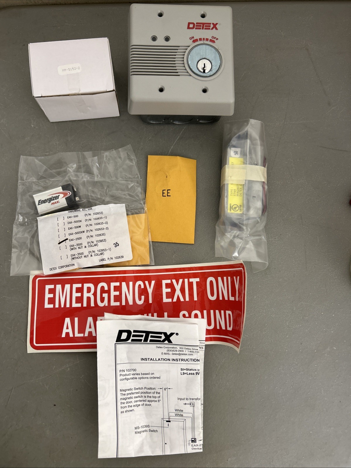DETEX EAX-2500 GRAY Exit Door Alarm