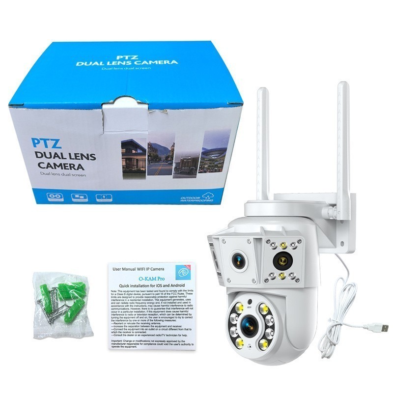 1080P 2MP Wireless WIfi Camera Multi Lens Surveillance Camera Two Way Intercom