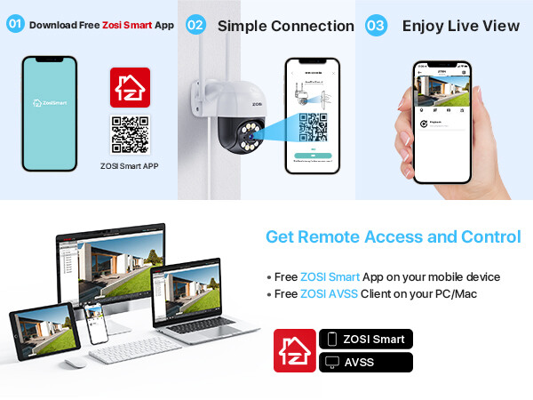 ZOSI 1080P HD WIFI IP Security Camera CCTV Outdoor Wireless AI Vehicle Detection