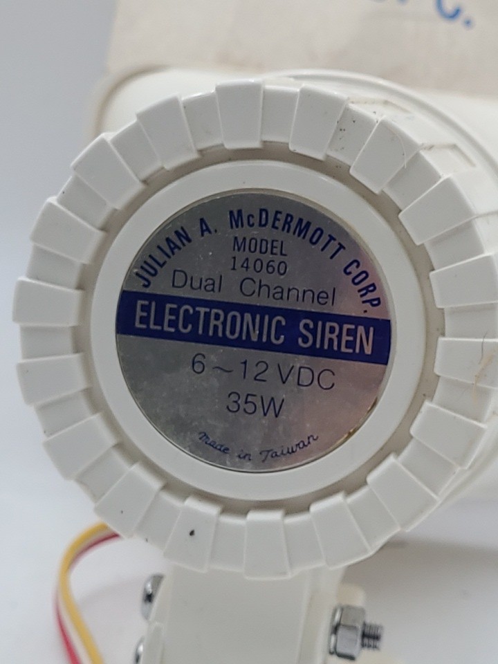 Vintage Julian A McDermott Model 14060 Electronic Siren Dual Channel 6-12V 35W