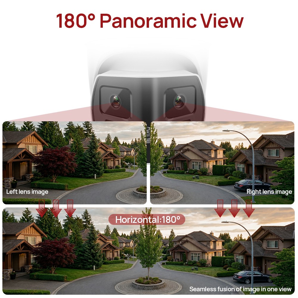 Vikylin 4K 16ch 16POE CCTV System 8MP 180 degree Full Color IR Camera Audio Lot