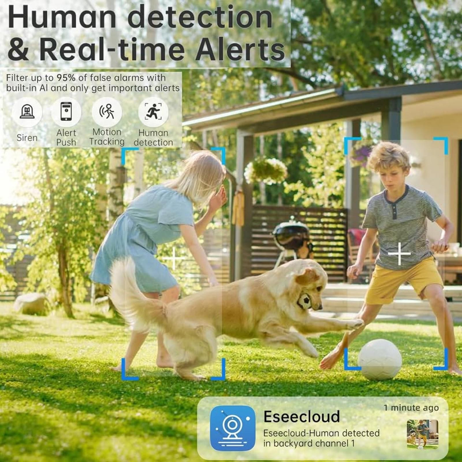 Light Bulb Security Camera WiFi 360° Motion Tracking, Color Night Vision