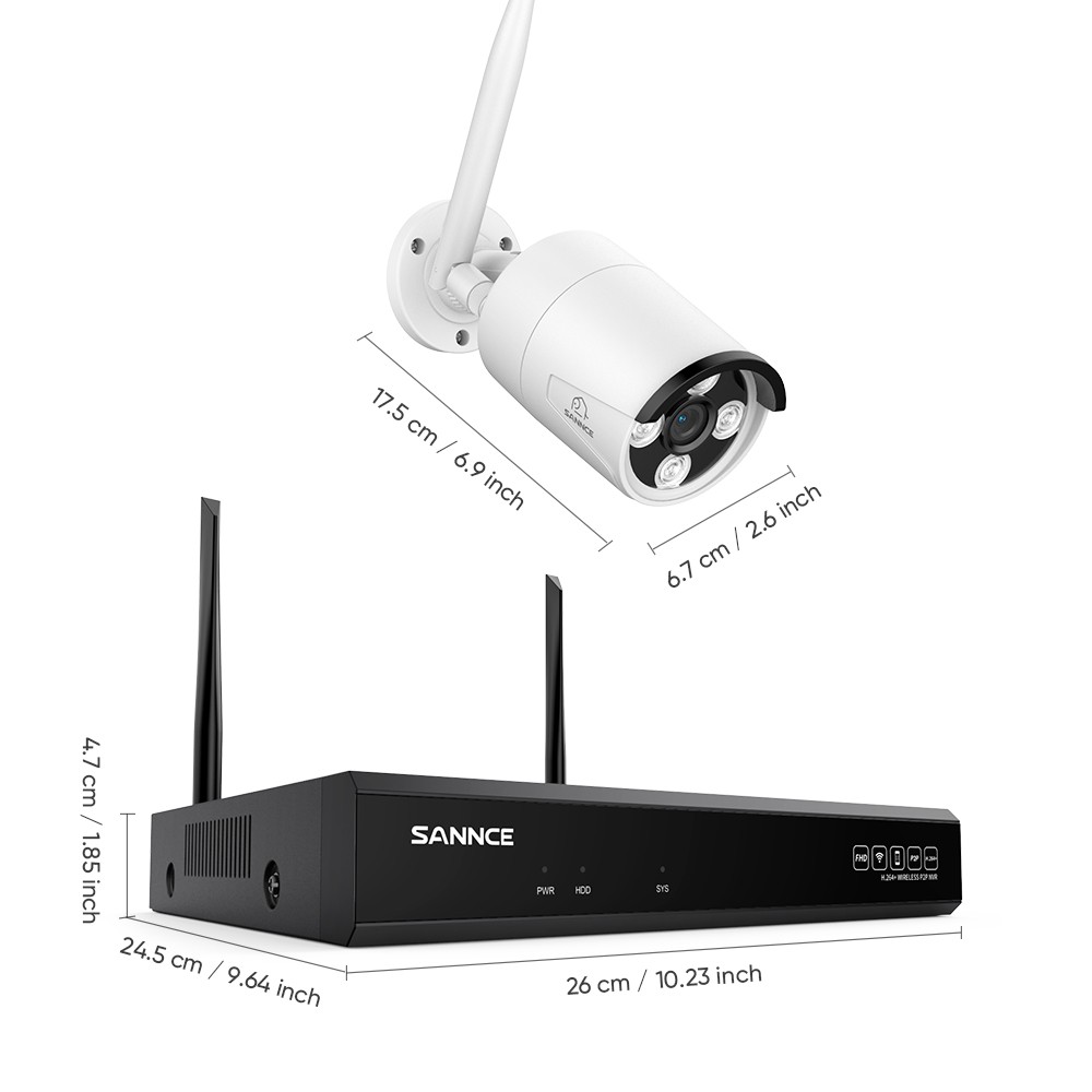 SANNCE 3MP Security Camera System Wireless Outdoor Wifi Audio CCTV 8CH 5MP NVR