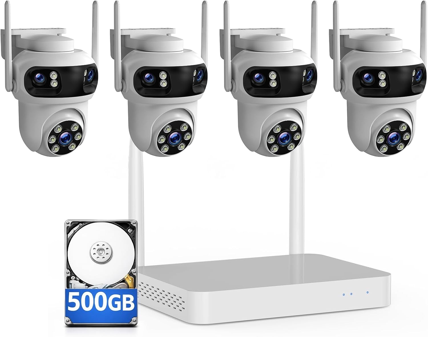 Triple Lens Security Camera Outdoor 4-Cam System 3K WiFi IP PTZ Auto Tracking