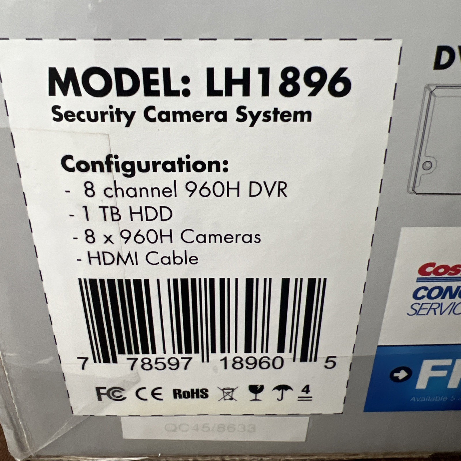 Lorex LH1896 960H 8CH DVR Surveillance Kit 1TB HDD & 8 IP66 700TV