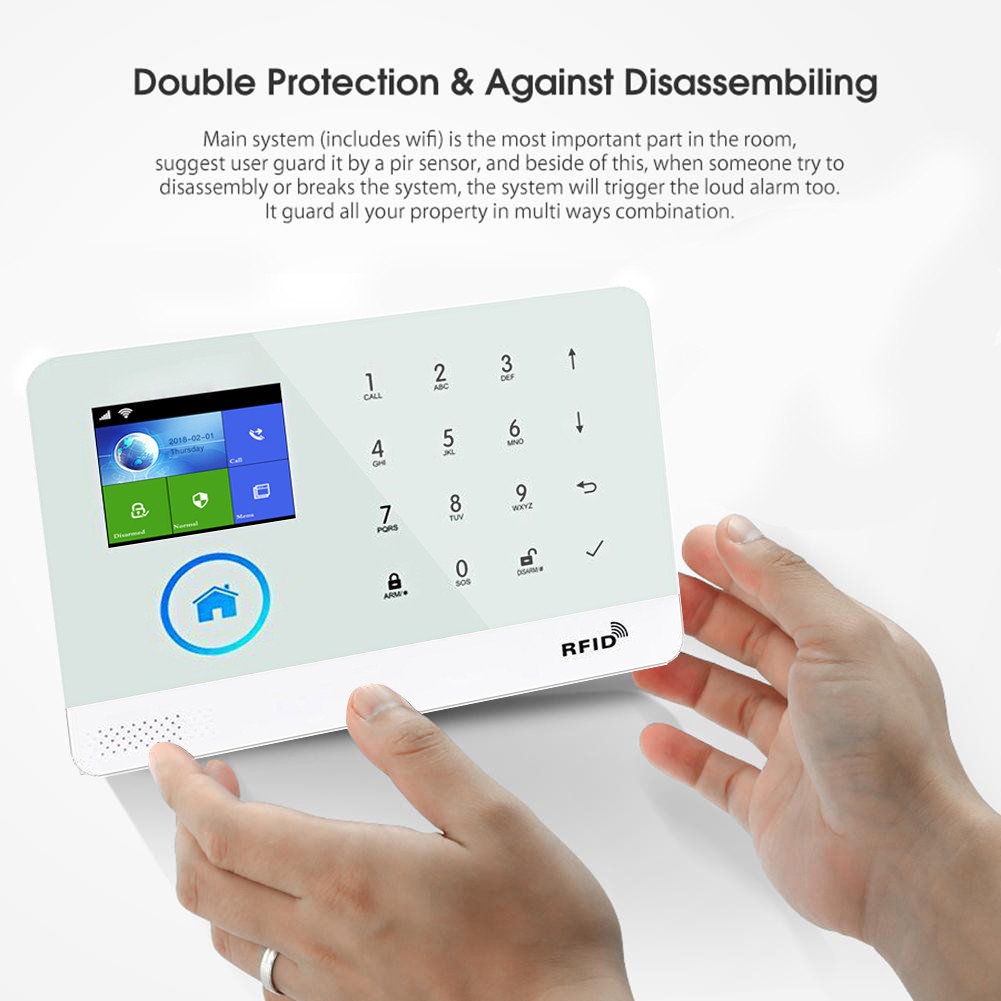 V05 Tuya APP WiFi 4G/3G Wireless Home Security Alarm Burglar System+RFID Access