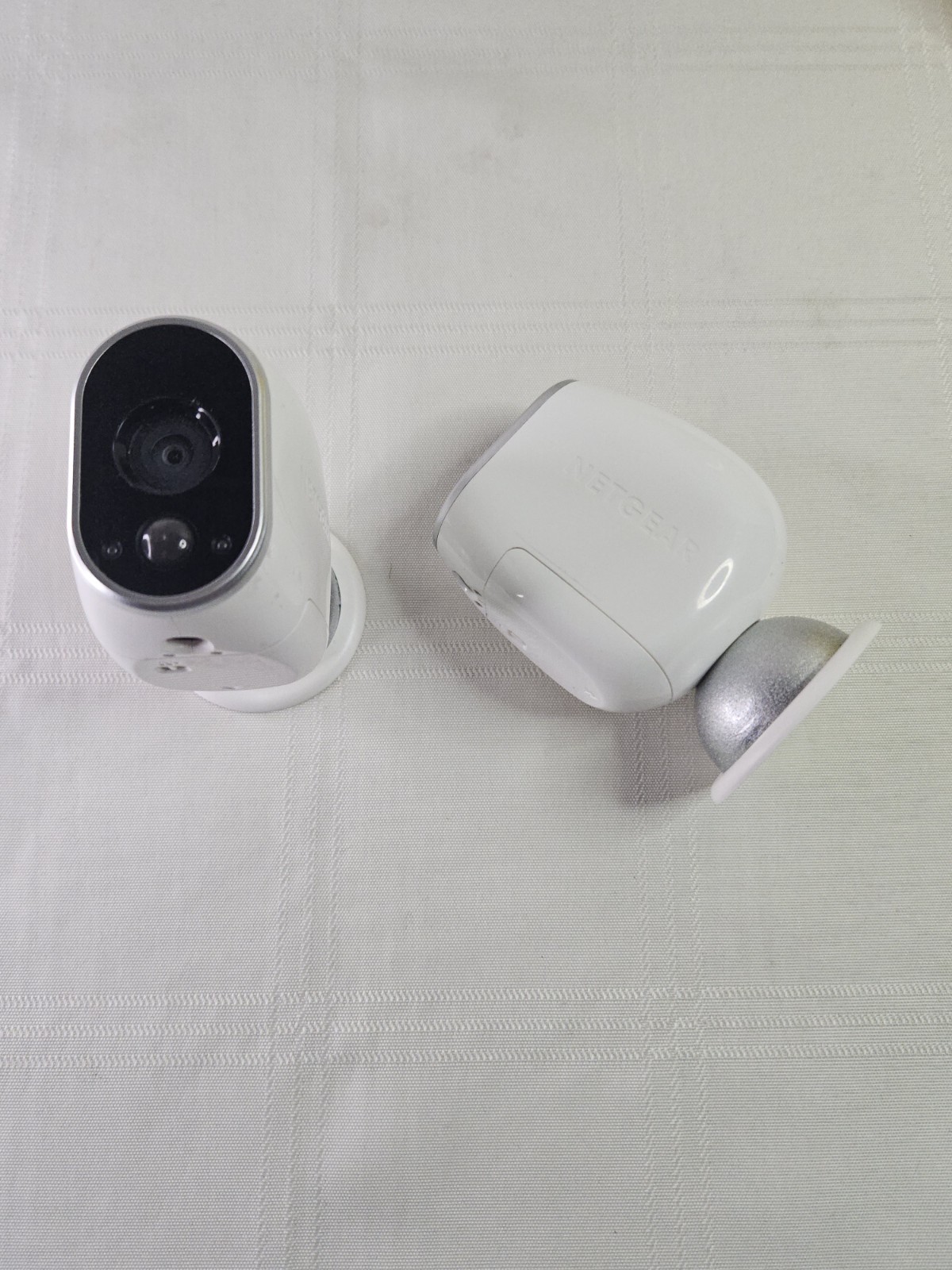 Two Netgear Arlo VMC3030 Indoor/Outdoor Security Camera White w/Magnet Mount