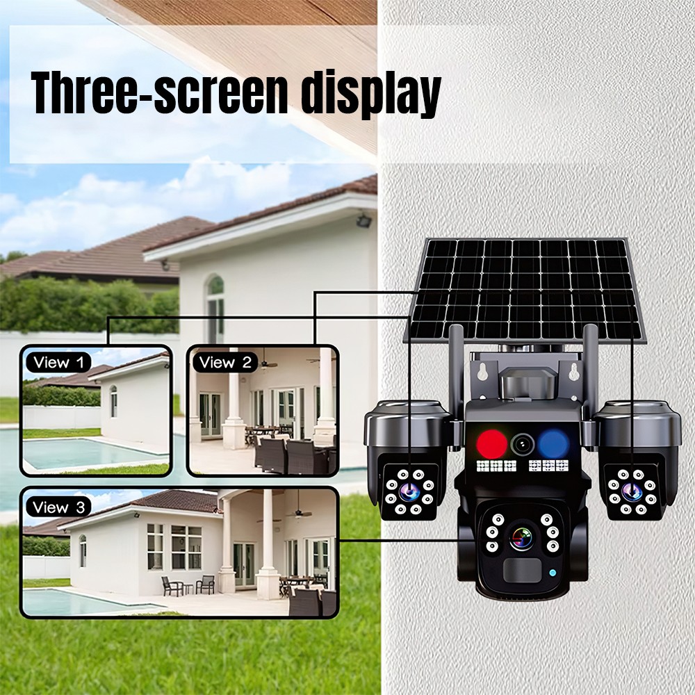 Solar Battery Powered Wireless WiFi Outdoor Pan/Tilt Home Security Camera System