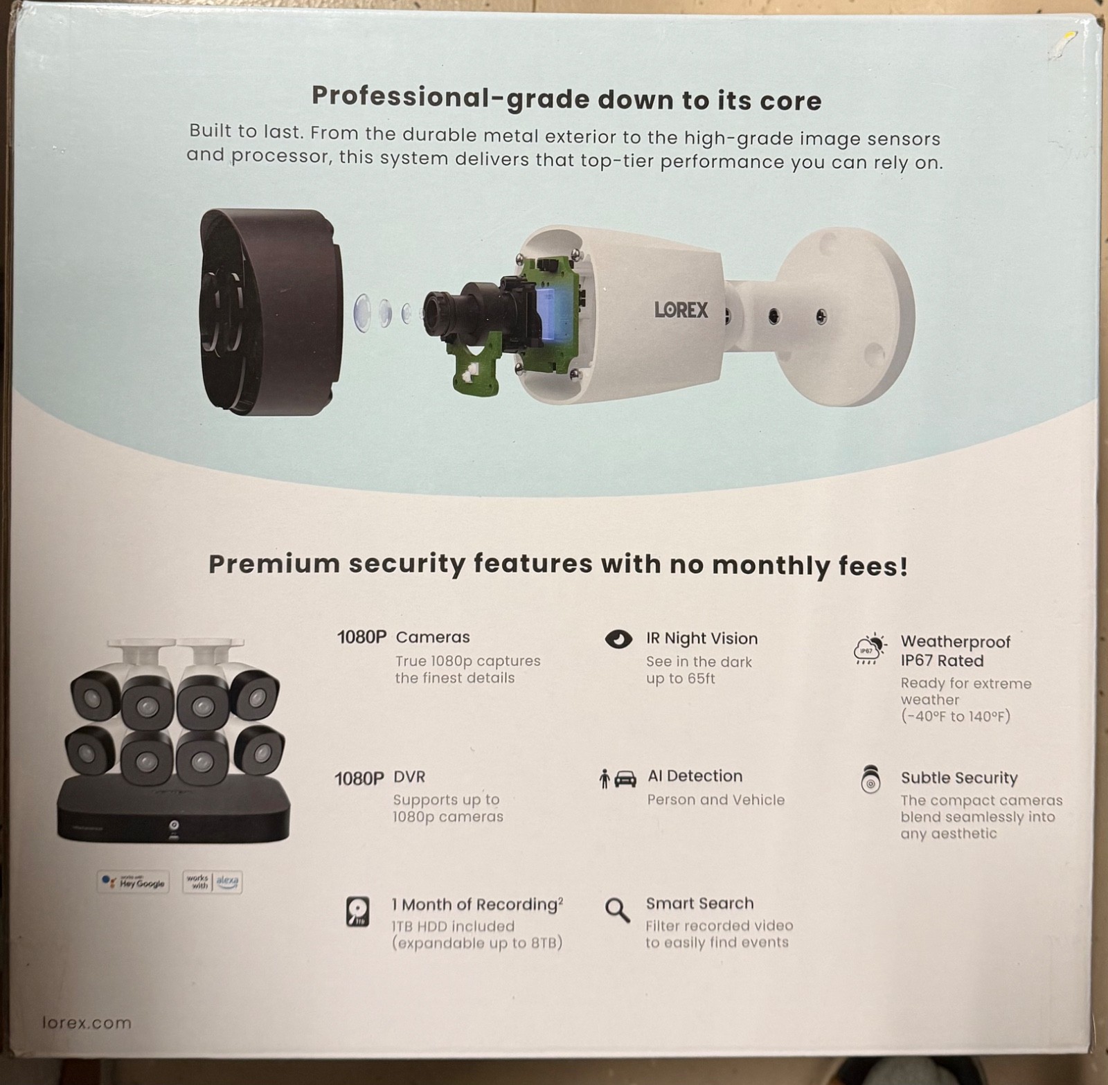 Lorex 4K+ UHD 12MP Wired Security Camera System 6 Cameras 16 Channel 2TB NVR