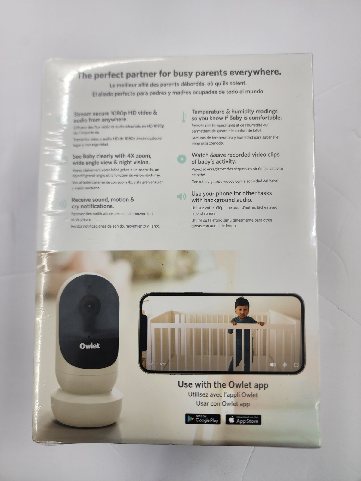 Owlet Cam 2 BC06NNBBJ Smart Video Baby Monitor White, Two-Way Audio, 1080P HD