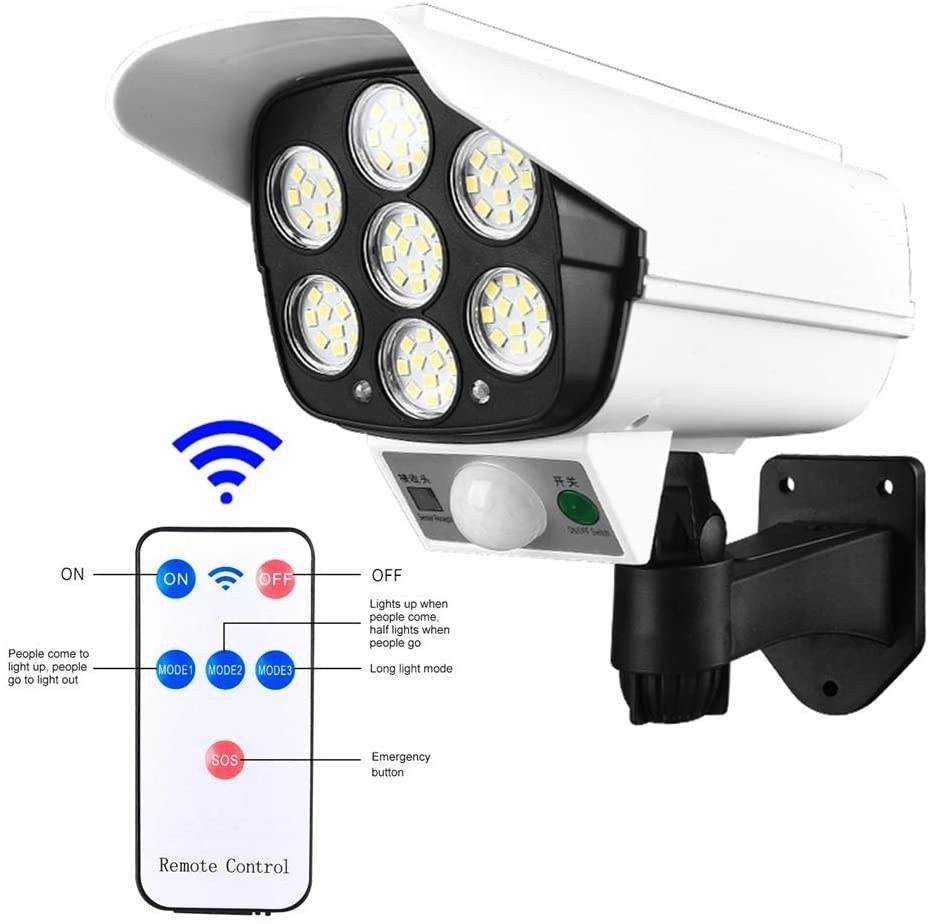 Solar Power Light Home Garden Lamp Outdoor Dummy Camera Motion Sensor 400W LED