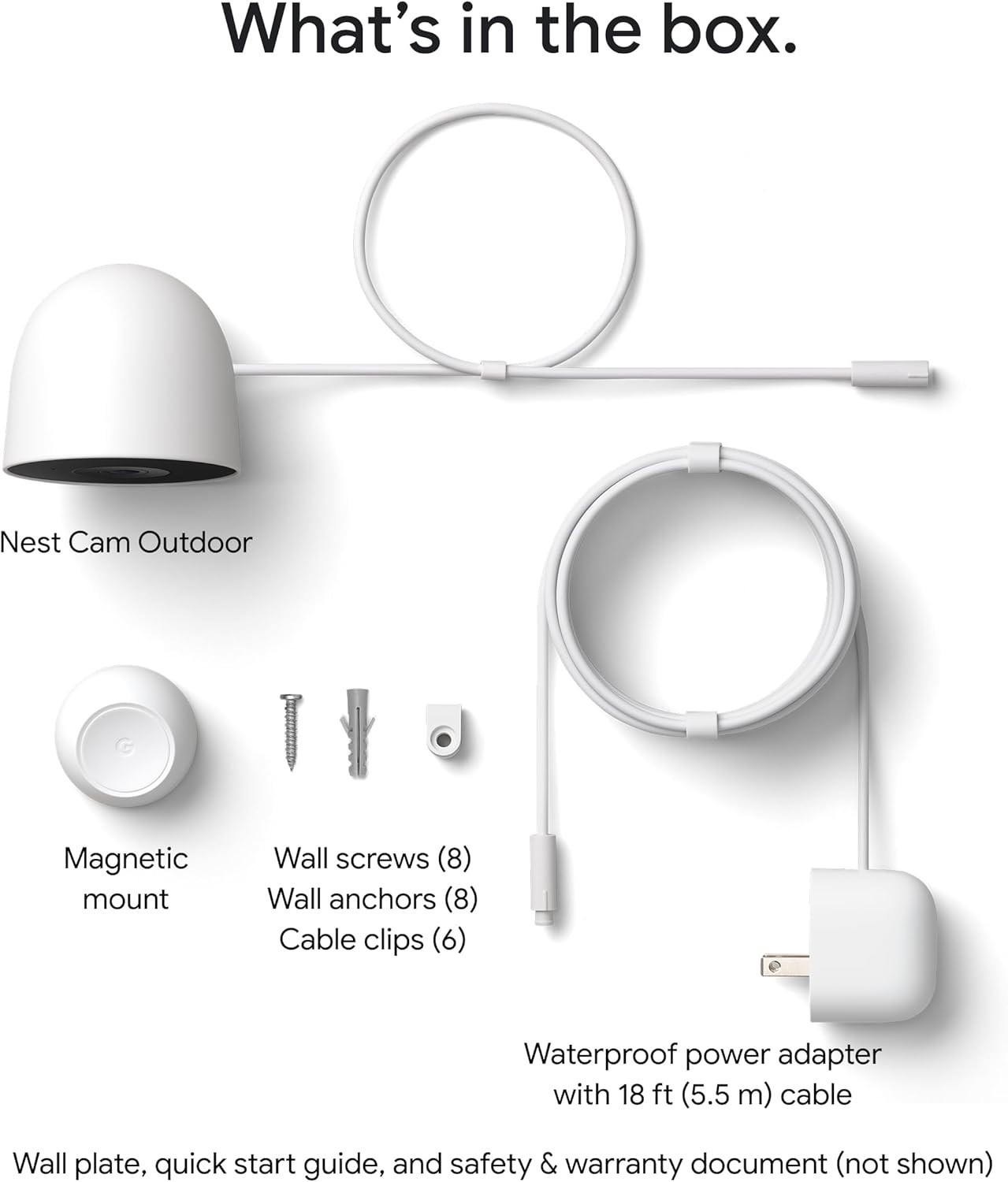 Google Nest Cam Outdoor Wired Security Camera 2nd Gen 2K HDR IP65 AI (Snow)