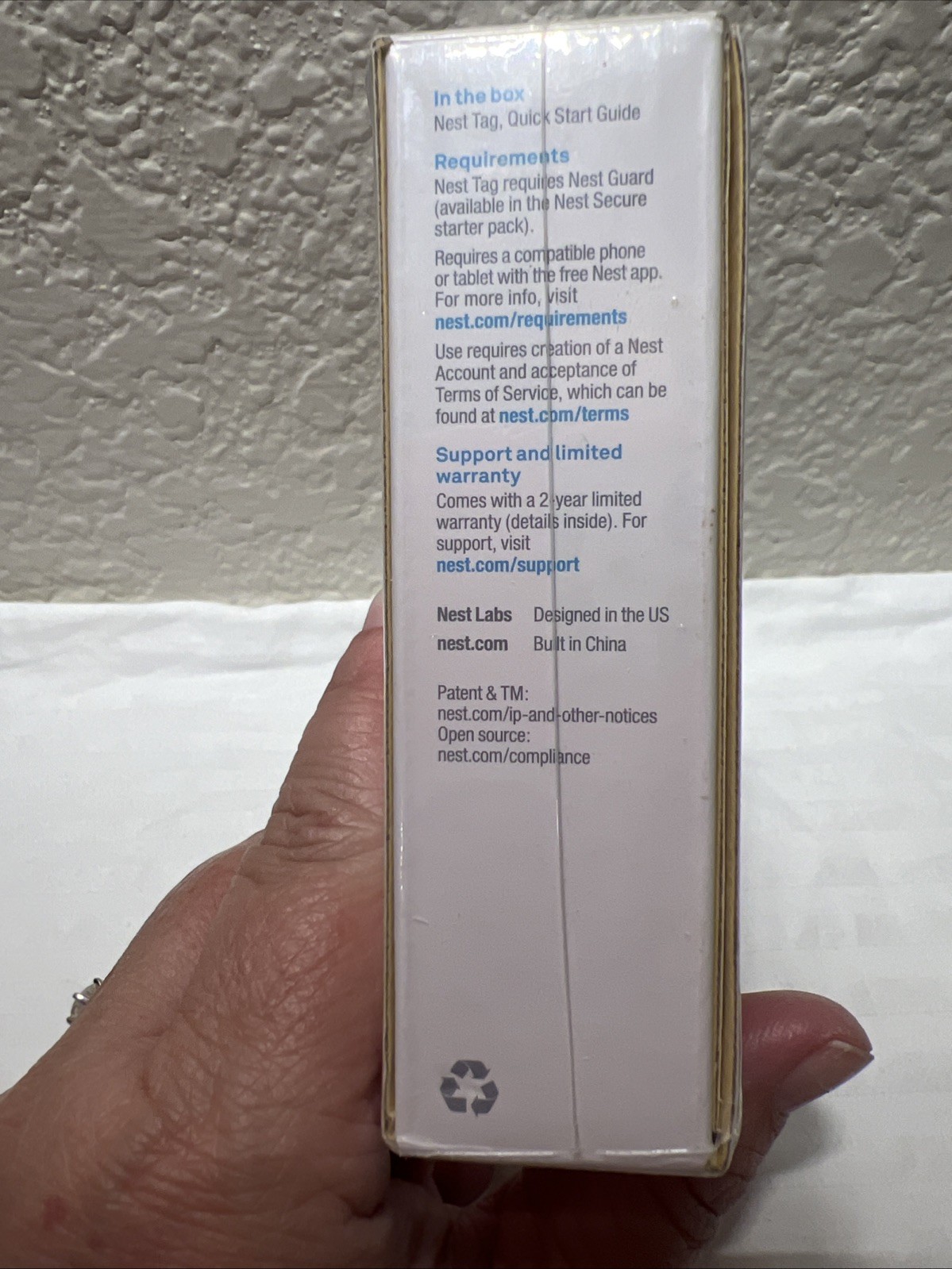 Google Nest Tag Wireless Home Security Key Fob – White/Blue – NEW SEALED!