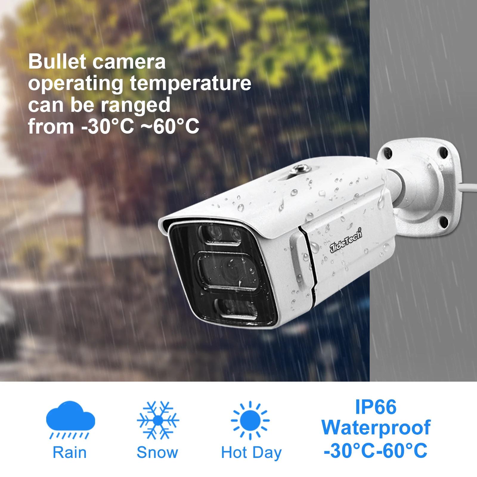 JideTech 8ch POE NVR Kits with 5MP Bullet IP Camera POE NVR Color Night Version
