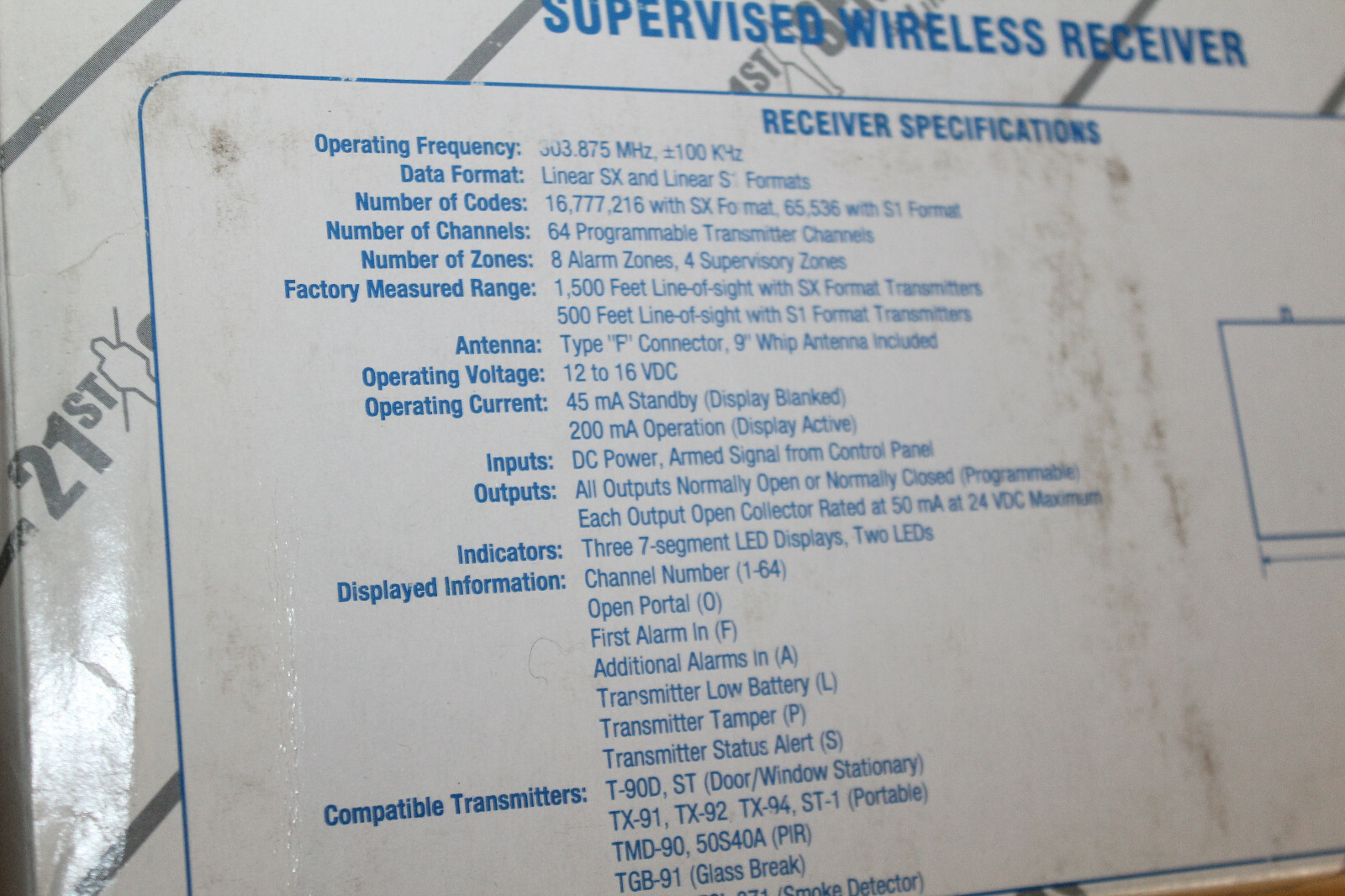 Linear SXR-64 21st Sentry Supervised Wireless Receiver (sxr-64a) (ssr00064) ~ o
