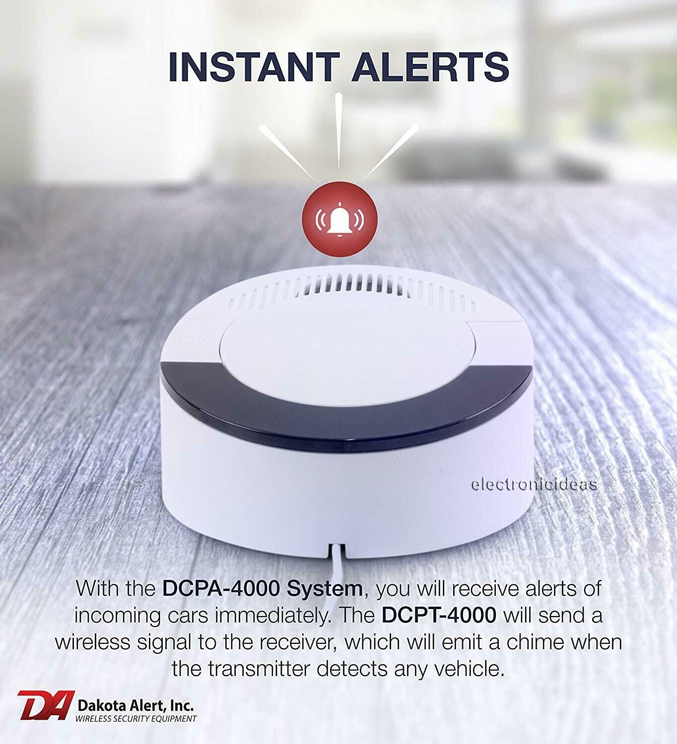 DAKOTA ALERT DCMA-4000 WIRELESS MOTION SENSOR DRIVEWAY SECURITY ALARM 2 RECEIVER