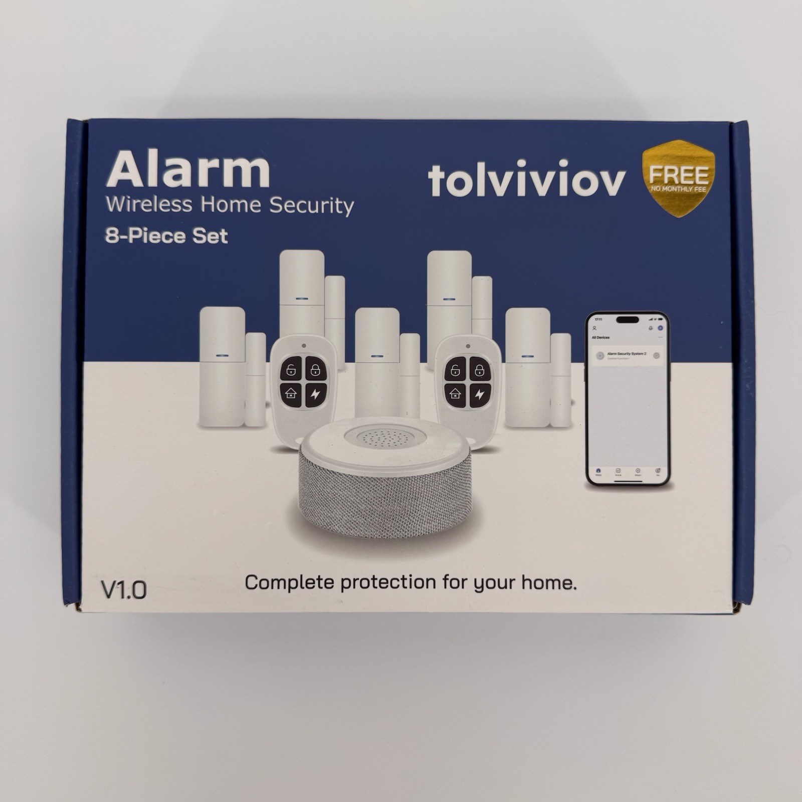 WiFi Door Alarm System, 8-Piece DIY Wireless Alarm Kit with Door Sensors
