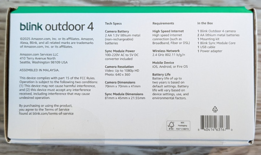 Blink Outdoor 4, Wireless 1-Camera Security System + Sync Module (4th Gen), NEW