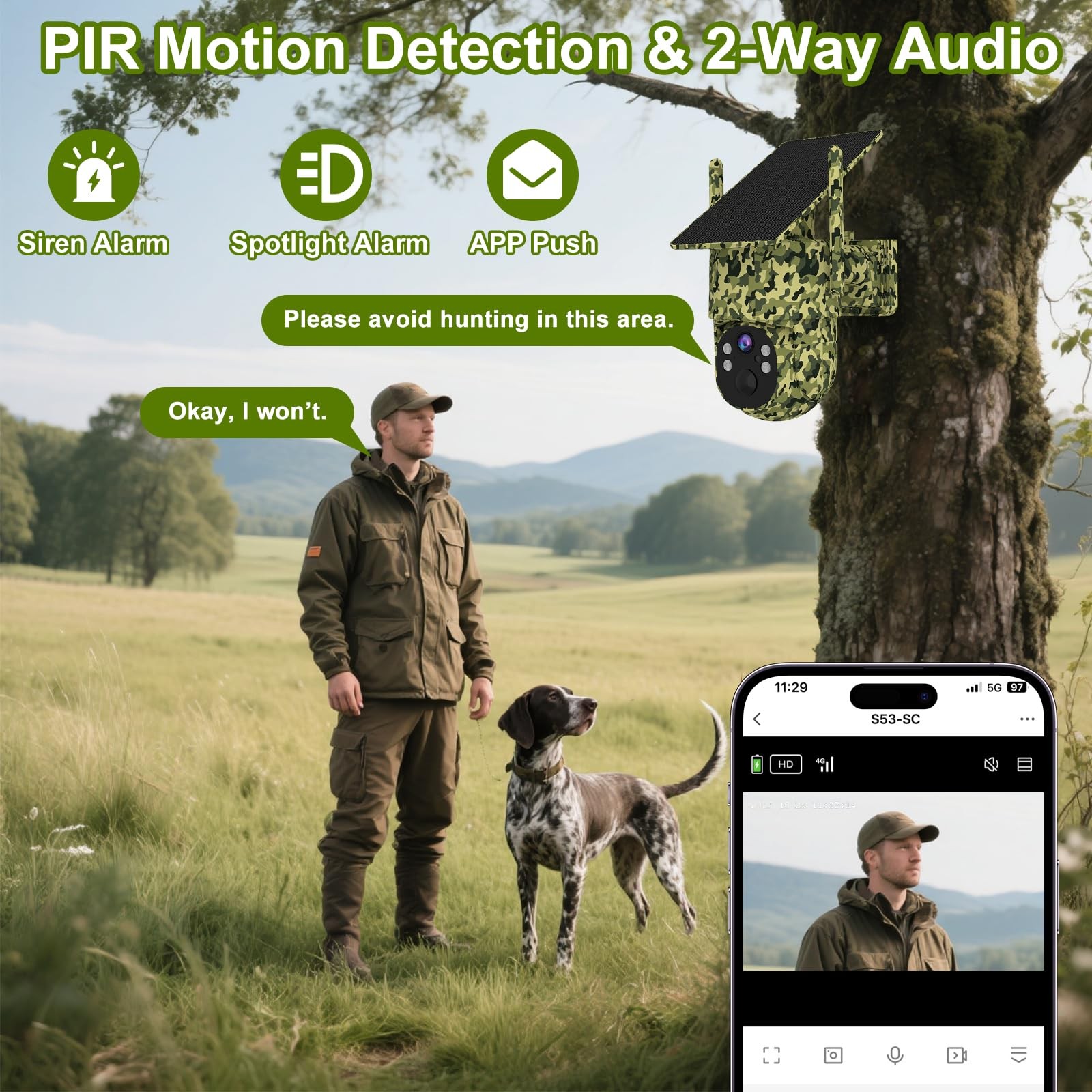 QUTHZZHY 4G LTE Cellular Security Camera Outdoor Wireless, 365-Day Camouflage