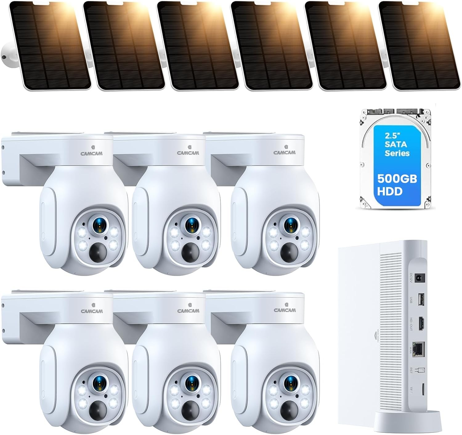 Solar Battery Wireless Security Camera Home WiFi 10CH NVR 4MP PTZ System Outdoor