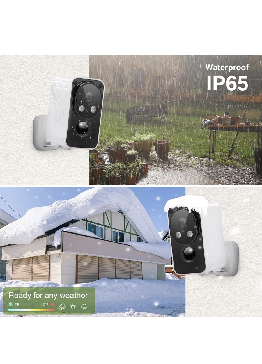 2 Pk Pan&Tilt CCTV Security Camera Outdoor IR Night Vision, 2 Way-Talk Live View