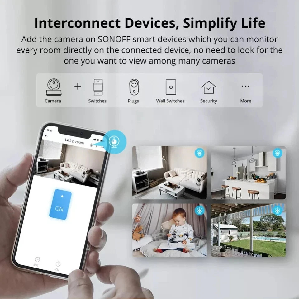 SONOFF GK-200MP2-B 1080P HD IP Security camera WiFi motion detector 360°