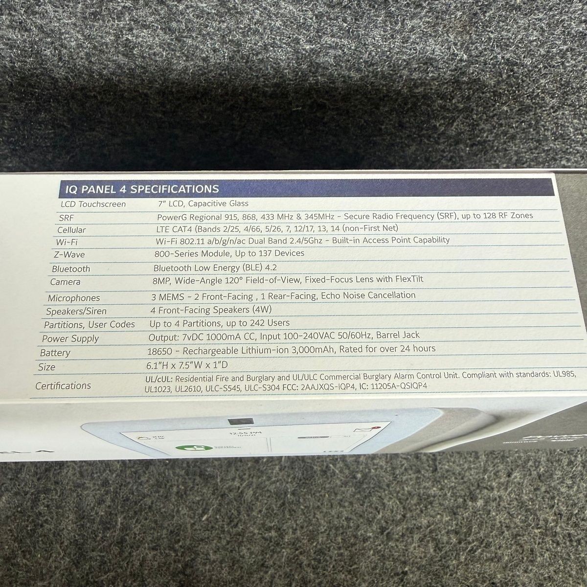 QOLSYS IQPanel4 PowerG Touchscreen Alarm System IQP4003 Smart Home Panel