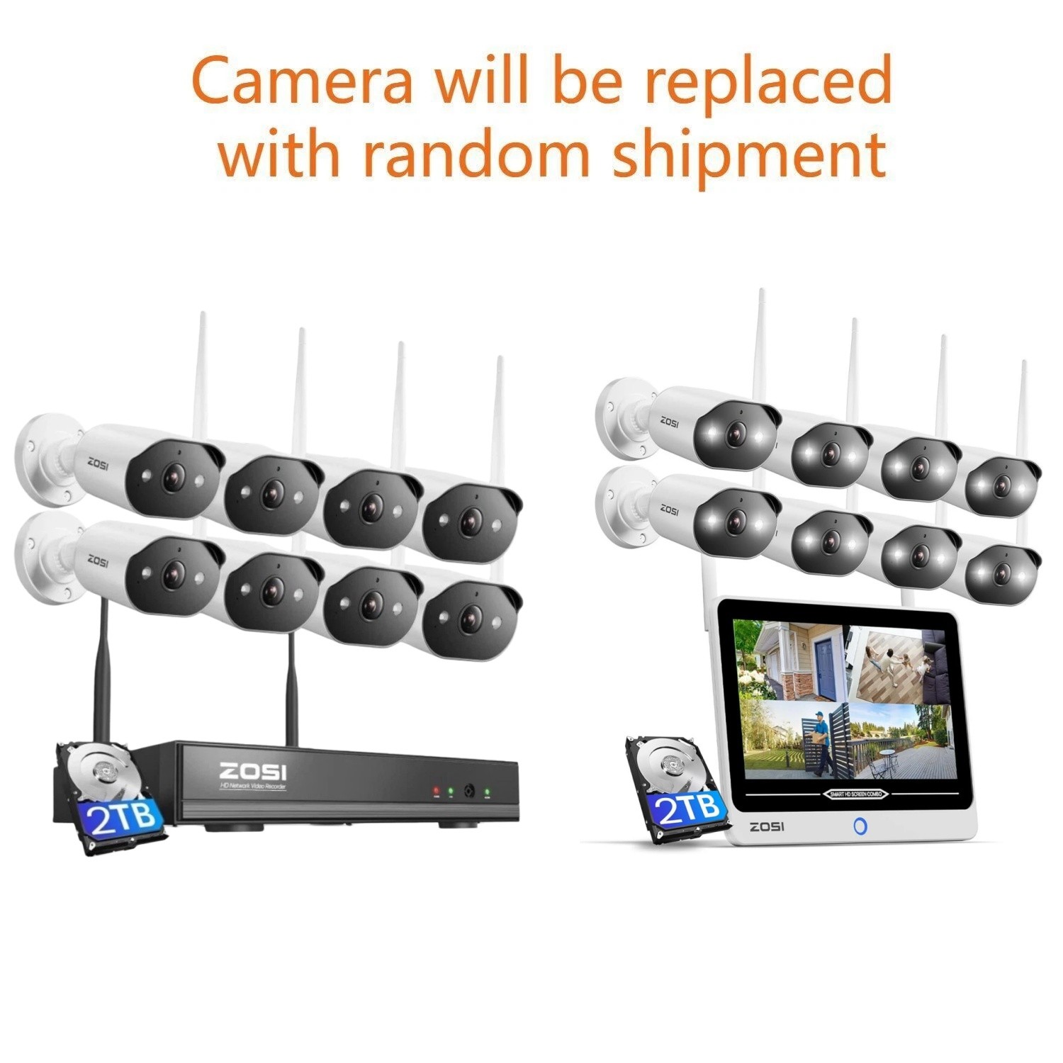 ZOSI 2K 3MP 8CH WiFi Security IP Camera System Two-Way Audio Color Night Vision