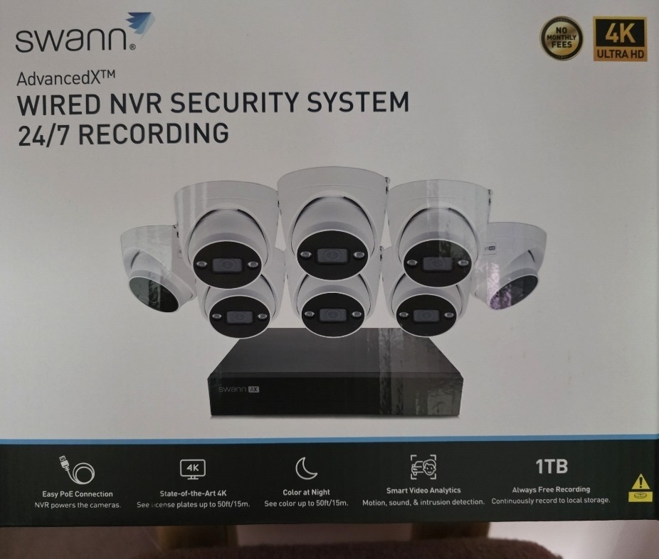 SWANN AdvanceX 8 Camera Wired Security System 4K NVR SWNVK-8ADVANX8D
