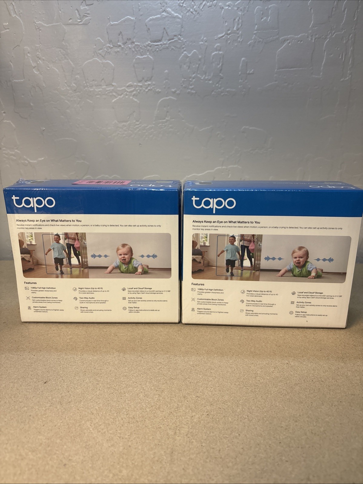 2x New TP-LINK Tapo 2k Indoor Security Wi-Fi Camera Tapo Night Vision Sealed