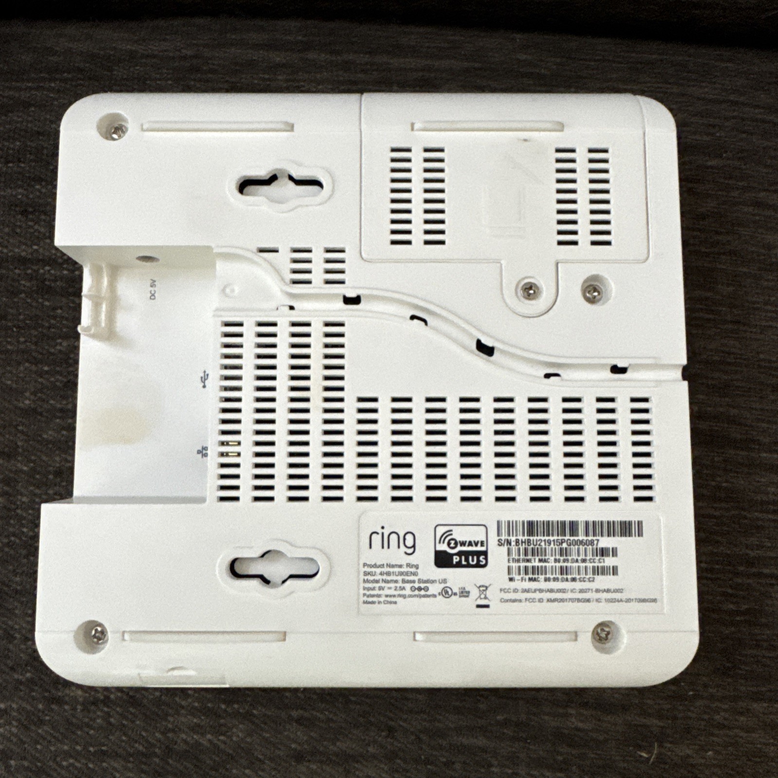 Ring Alarm Base Station 2nd Gen Z-Wave Plus Hub w/ Power Cord & Extender (Used)