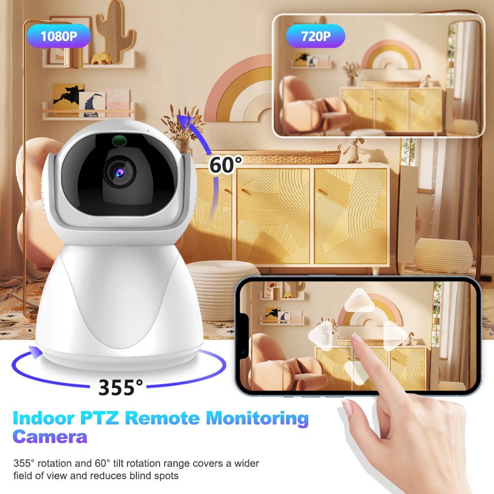 Camara De Seguridad Wifi Inalambrica HD Para Casa Interior Con Audio y Microfono