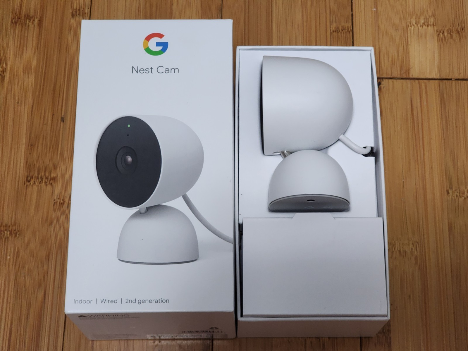 Google Nest Cam Indoor Wired 2nd Generation Security Camera White TESTED, WORKS!