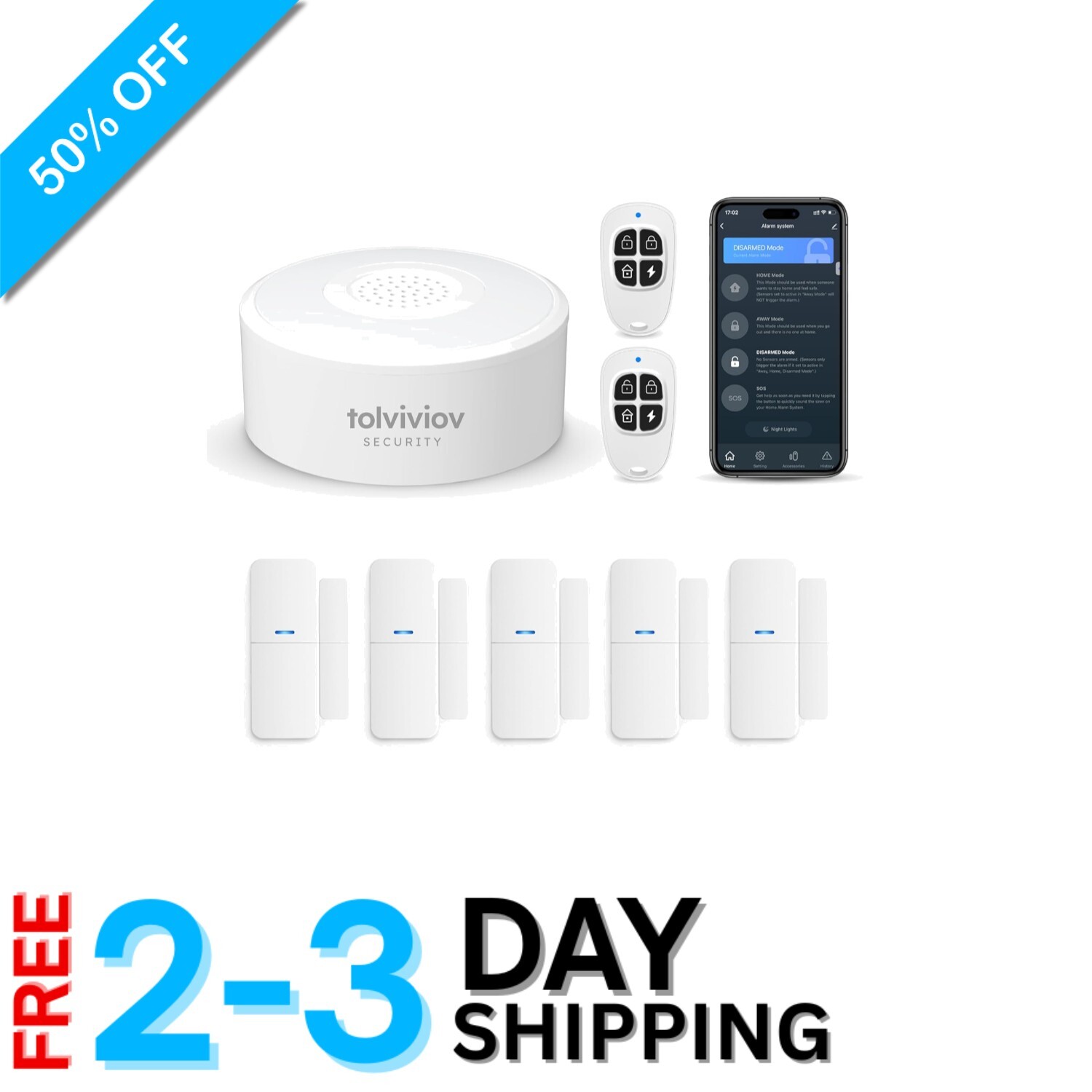 Smart Home Security Kit with 8 Sensors – Wireless, Voice-Controlled Protection