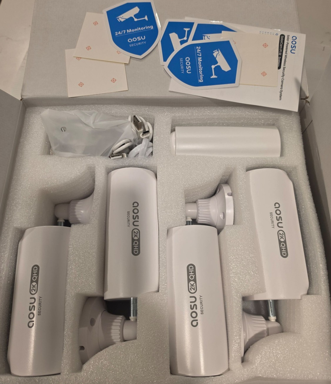 AOSU SolarCam P1 SE Wireless Outdoor Security Camera System 4 Pack camera System