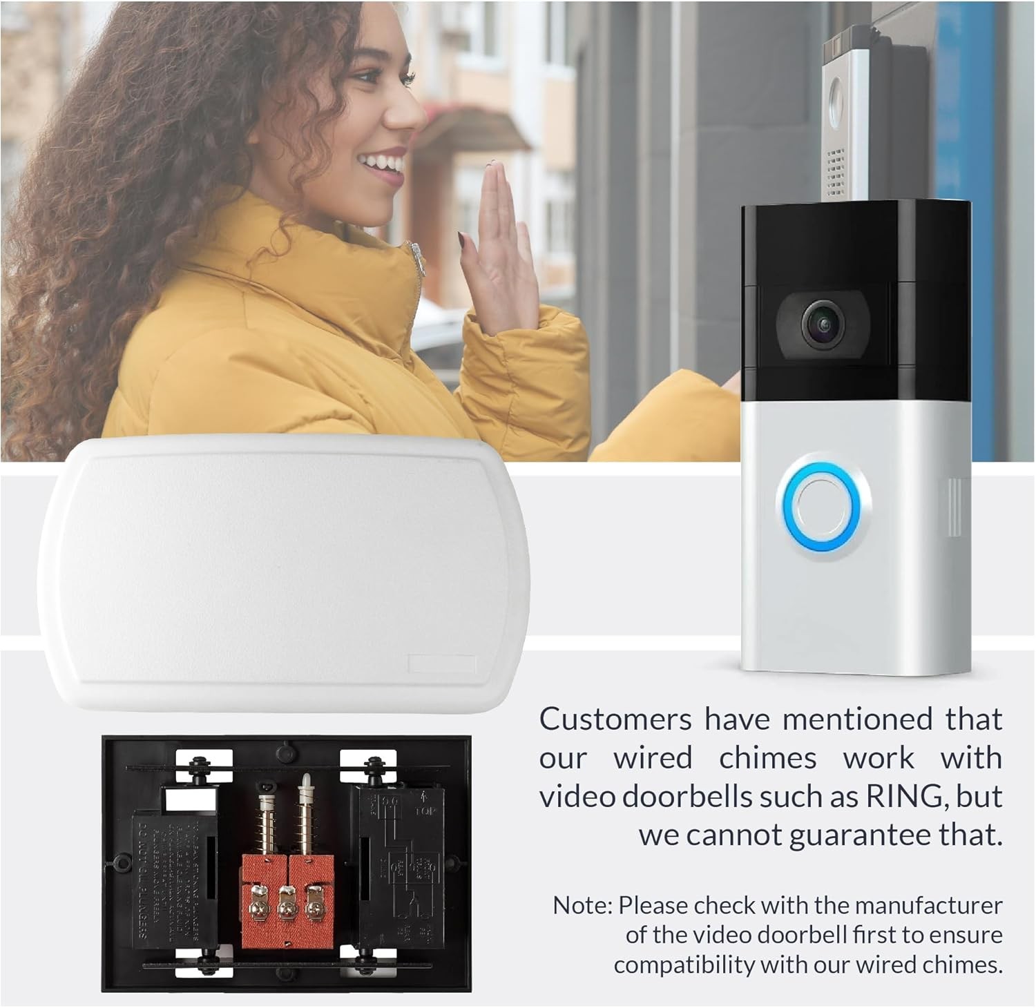 Newhouse Hardware CHM24V White 24-Volt Wired Doorbell Chime