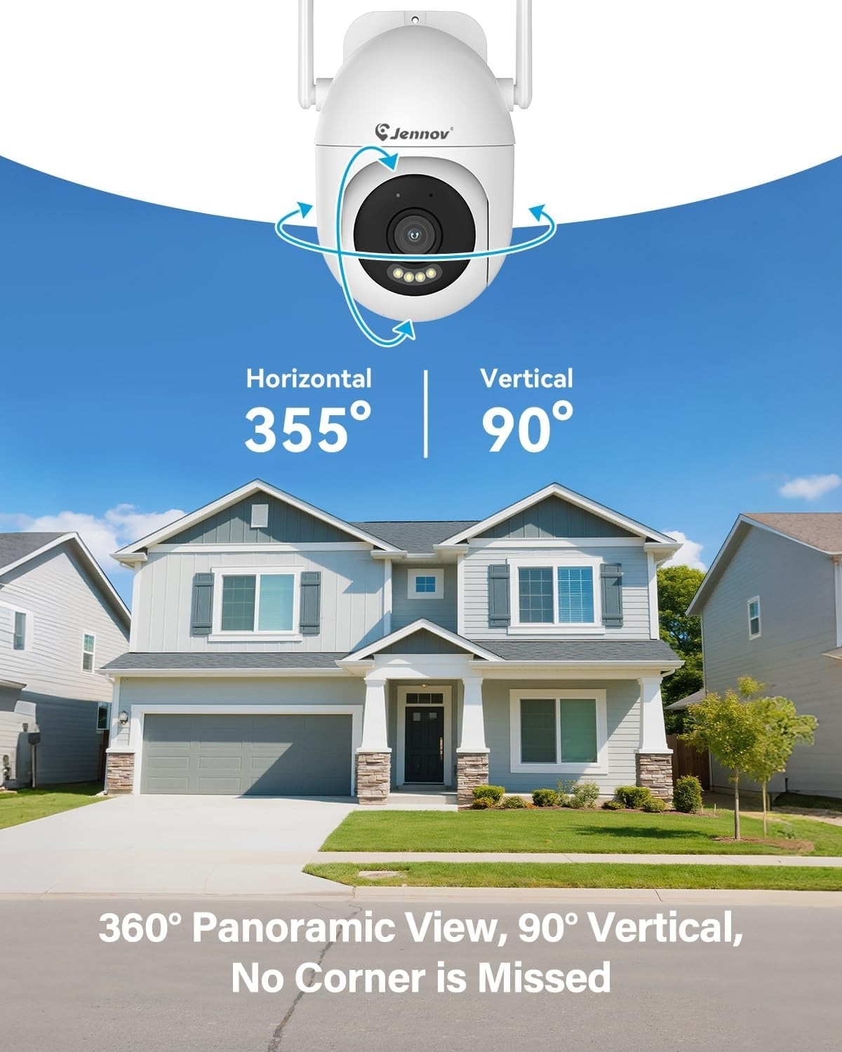 Wireless 5MP Security Camera System with Remote Access & Motion Alerts – No Fees