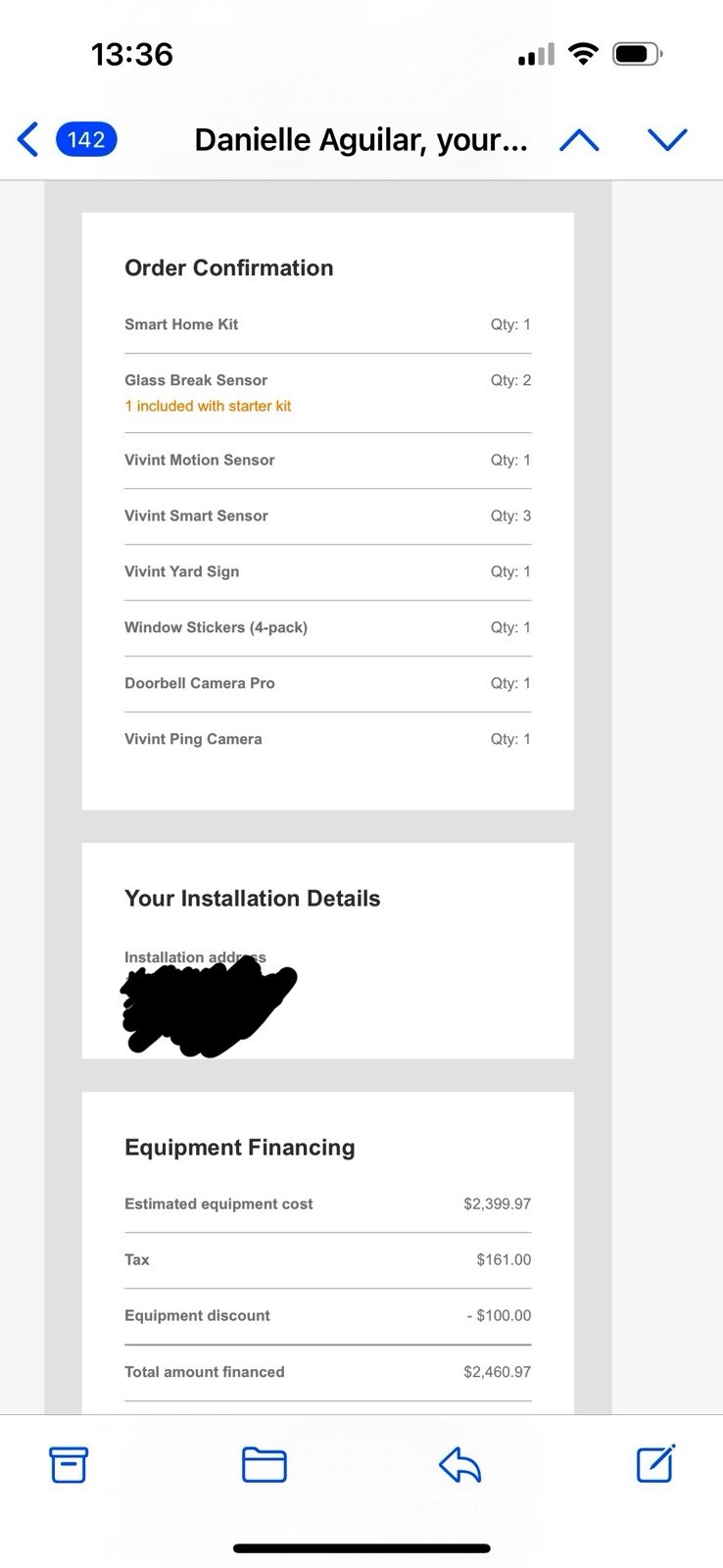 Vivint SmartHub Pro, Door, Window, Motion Sensors, Indoor Camera, Doorbell
